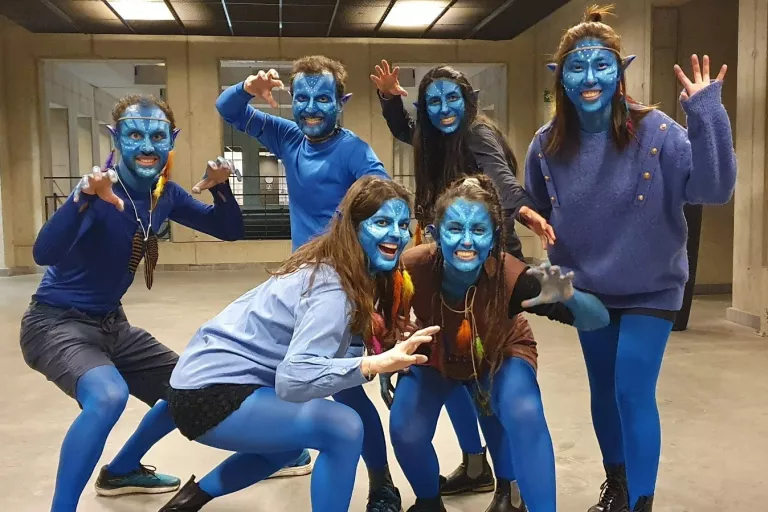 Dressing up as avatar for the end of year party!