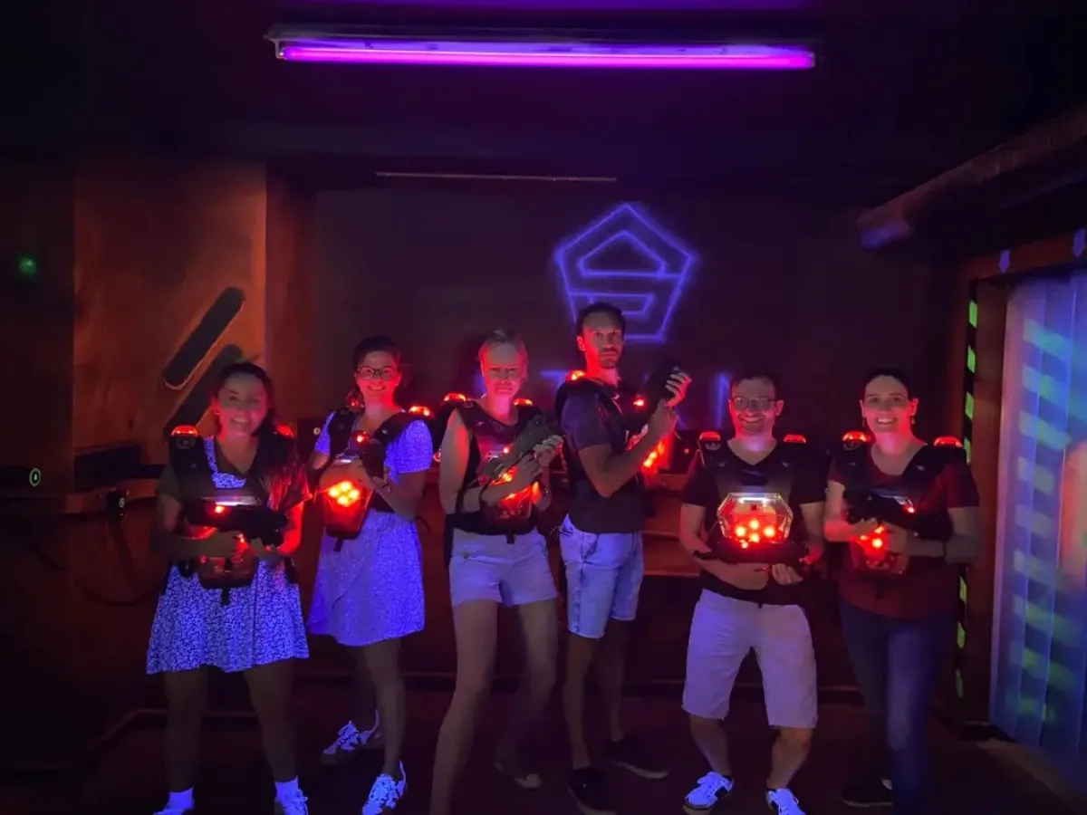 Lab at laser tag team building