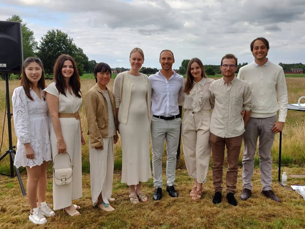 Lab at Clara's wedding